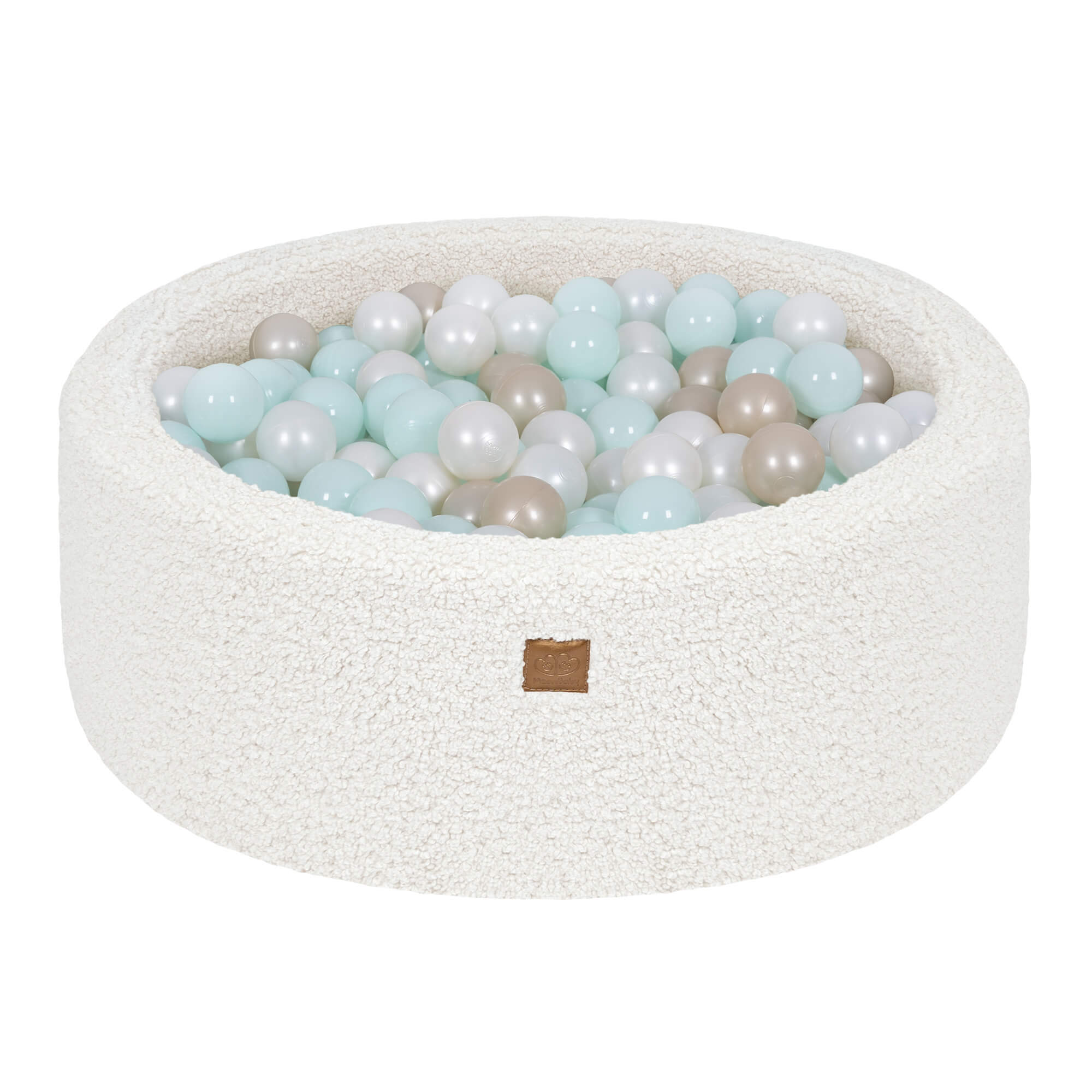 Meowbaby Bearly Baby Ball Pit Off White 200 balls: Mint Pearl, White Pearl, Light Gold Pearl