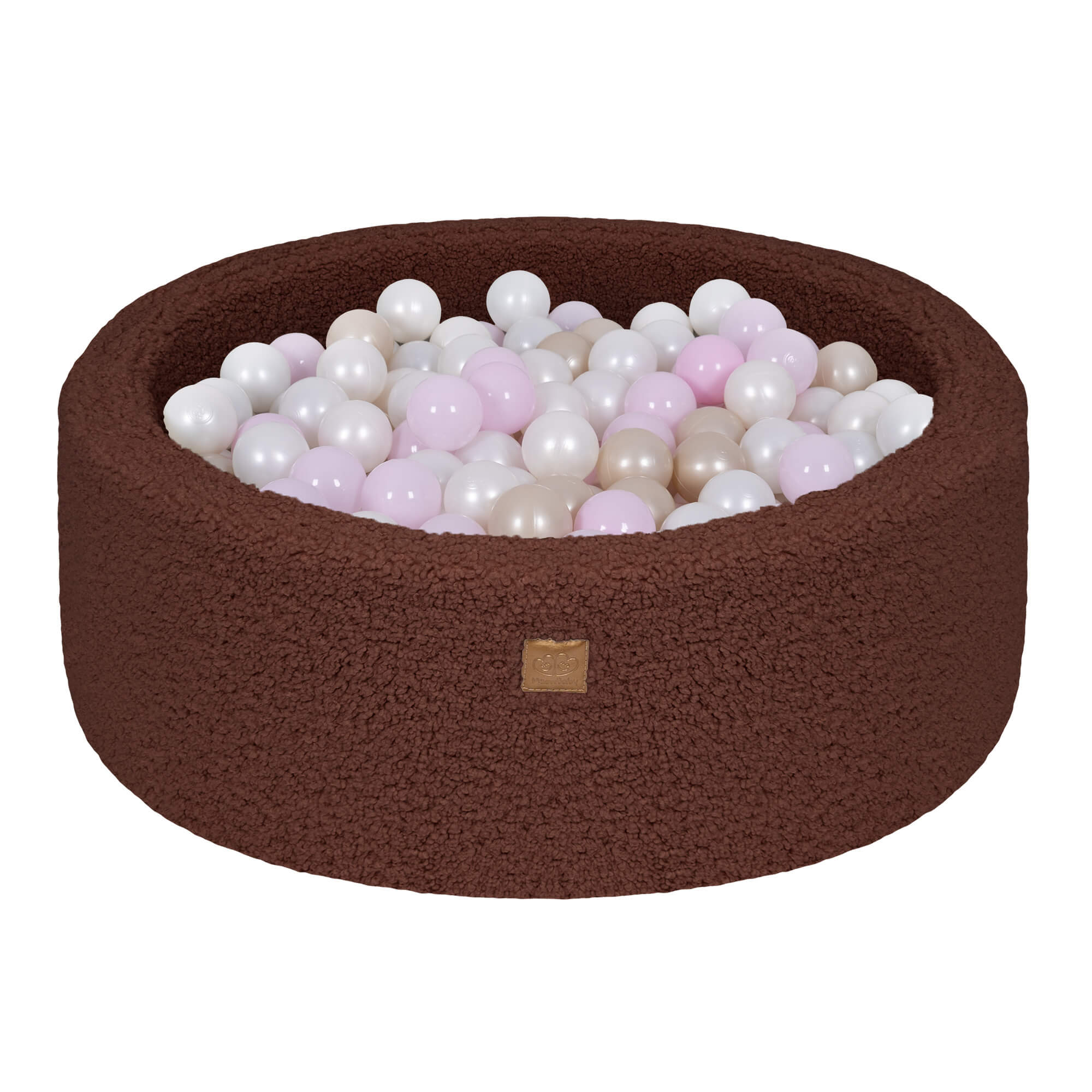 Meowbaby Bearly Baby Ball Pit Dark Brown 200 balls: White Pearl, Light Pink Pearl, Light Gold Pearl