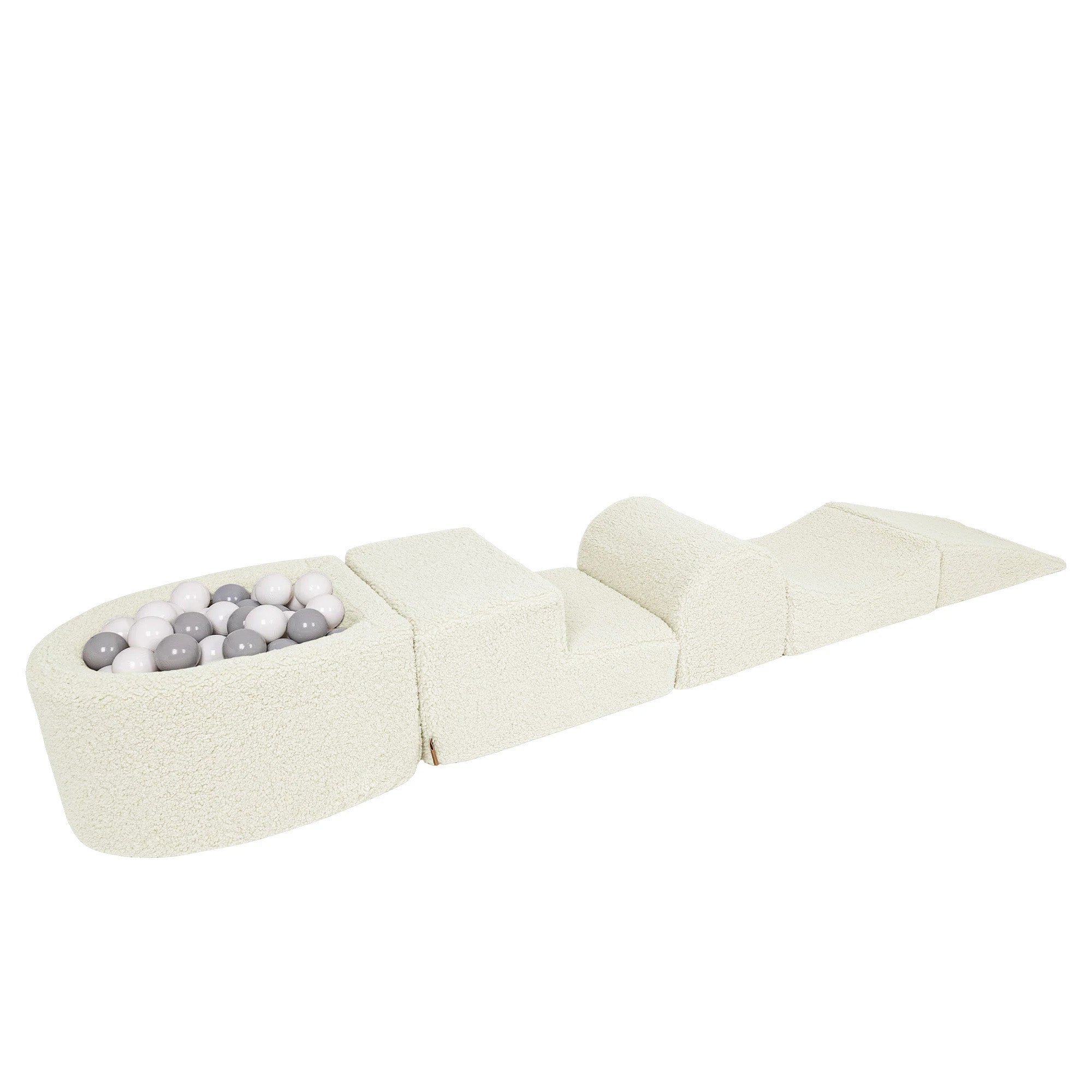 Bearly Kids Foam Climbing Blocks Cream - Baby Soft Play Set | Balls to Choose