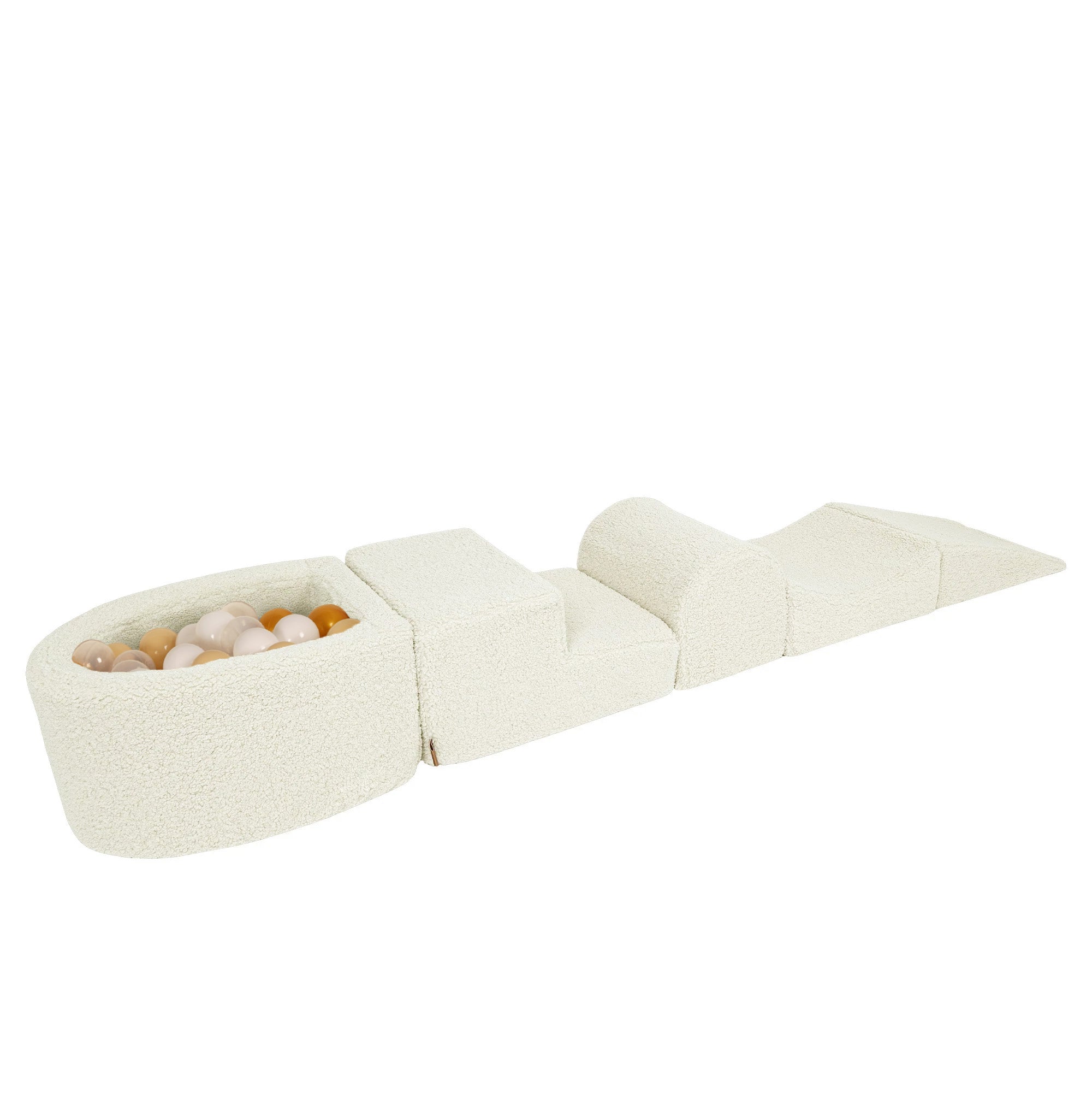 Meowbaby Bearly Foam Playground Cream 5 Elements 100 balls: White, Gold, Beige, Transparent