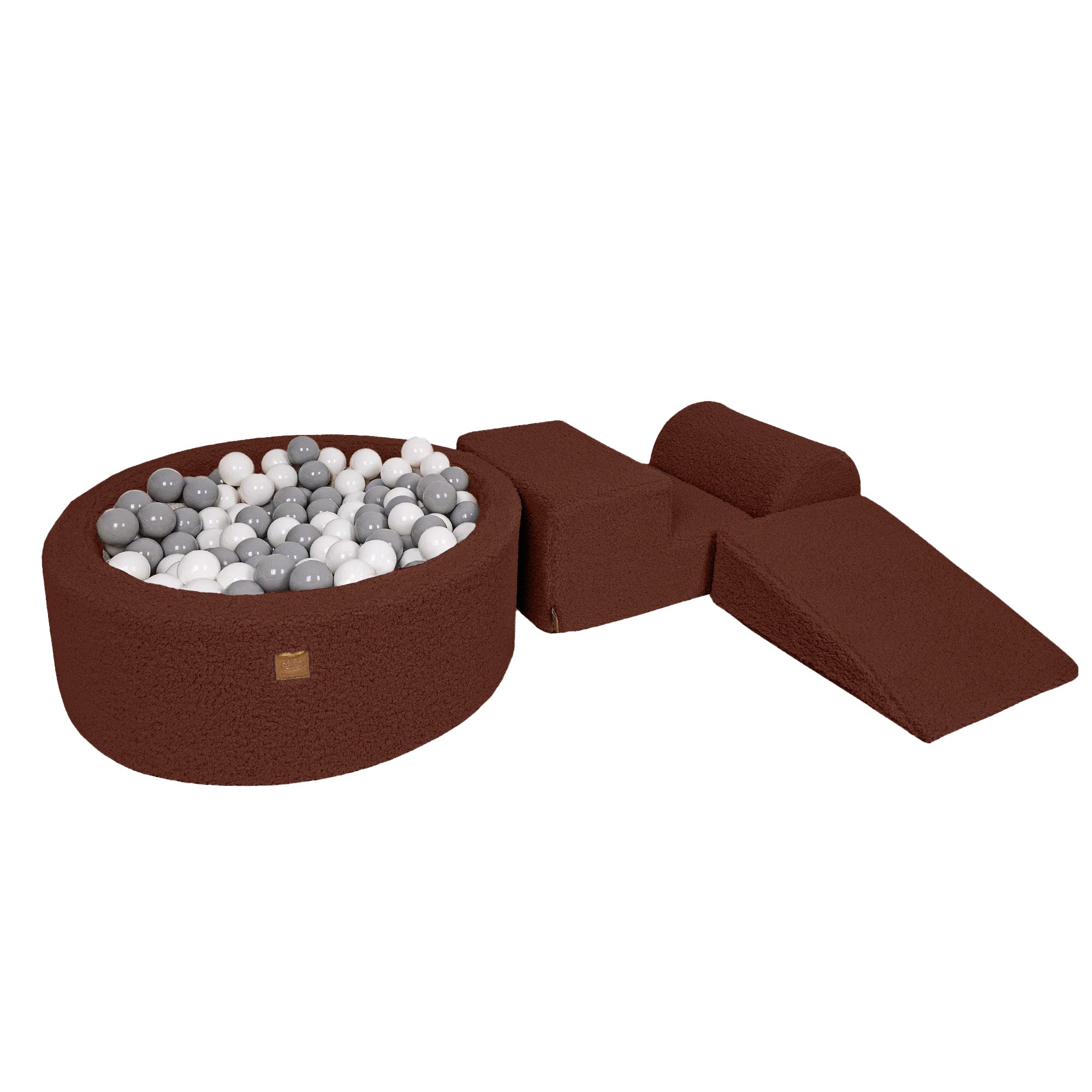 Bearly Kids Foam Climbing Blocks Brown - Baby Soft Play Set | Balls to Choose