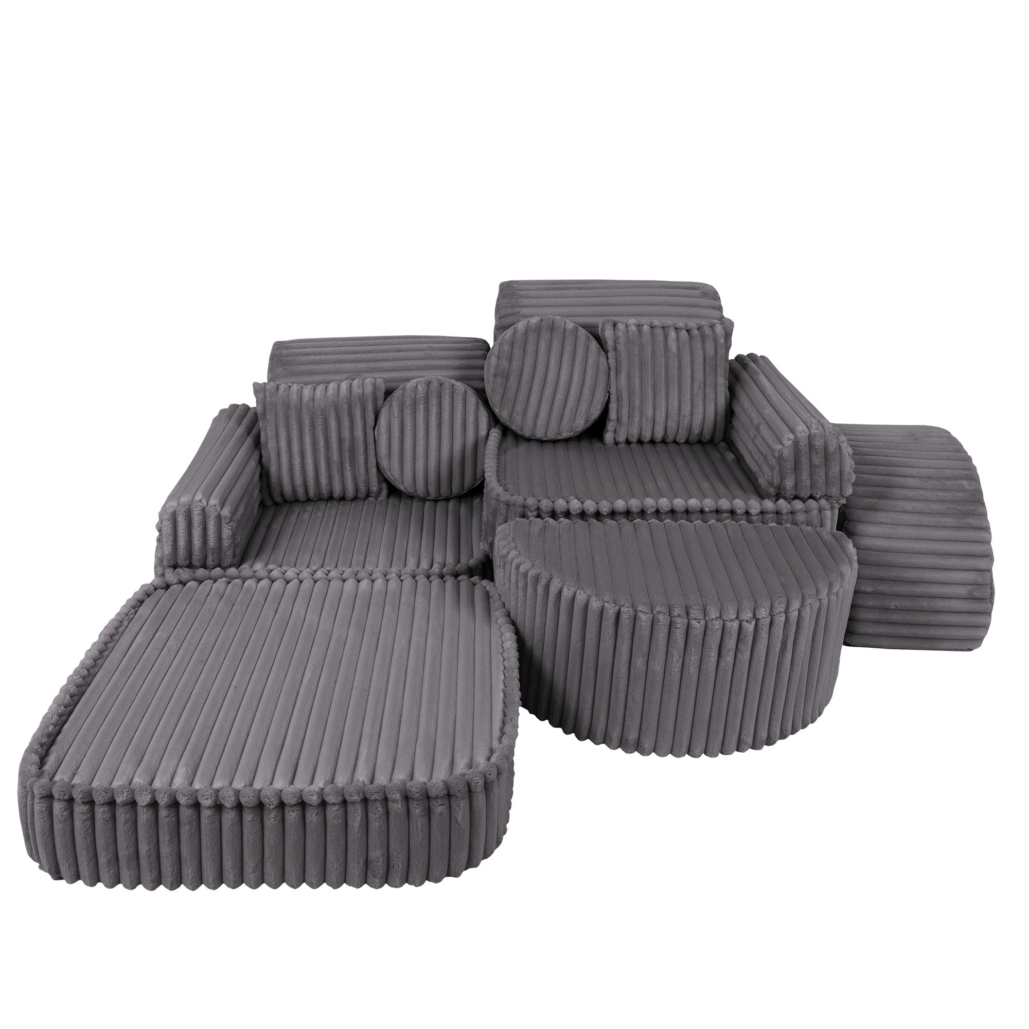Meowbaby Churros Pocket Sofa Max Jurassic Grey