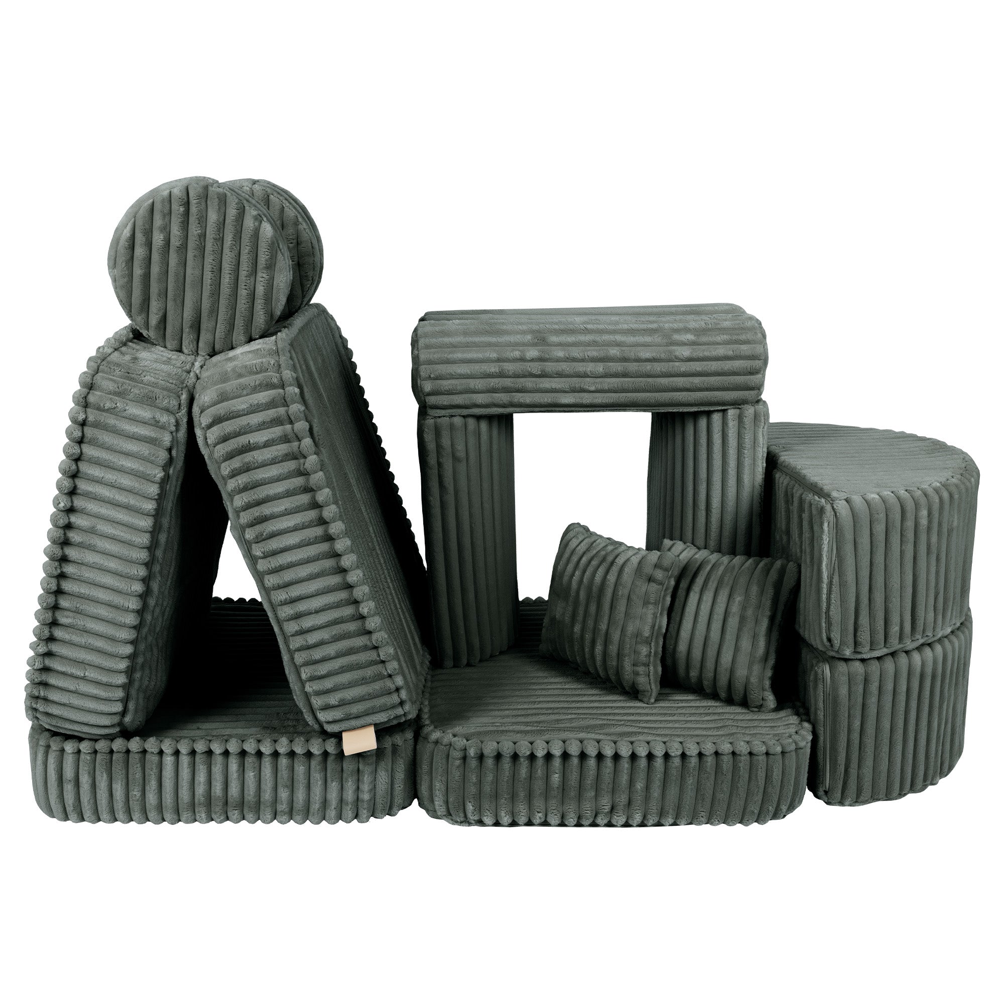 Meowbaby Churros Pocket Sofa Max Pine Forest Green