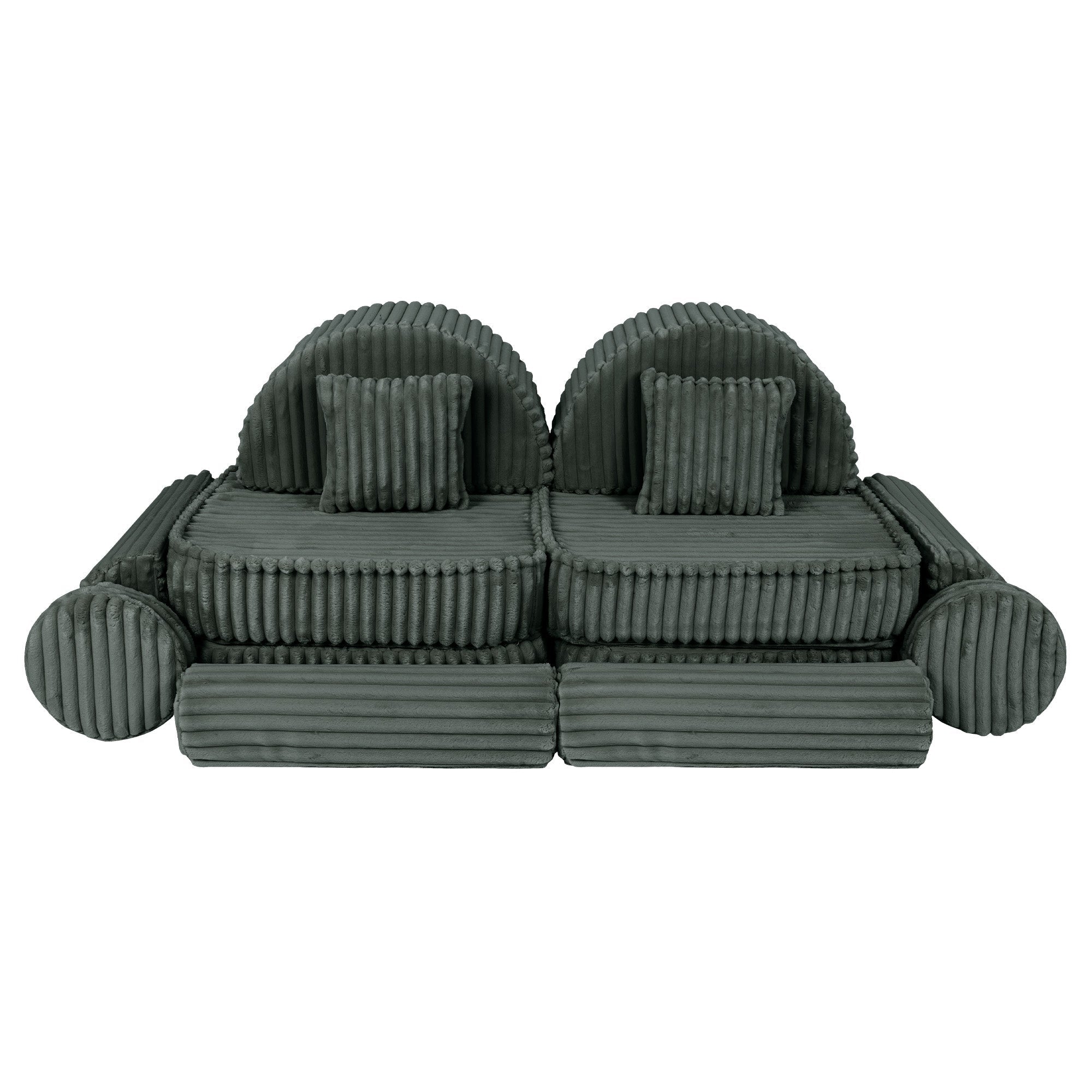 Meowbaby Churros Pocket Sofa Max Pine Forest Green