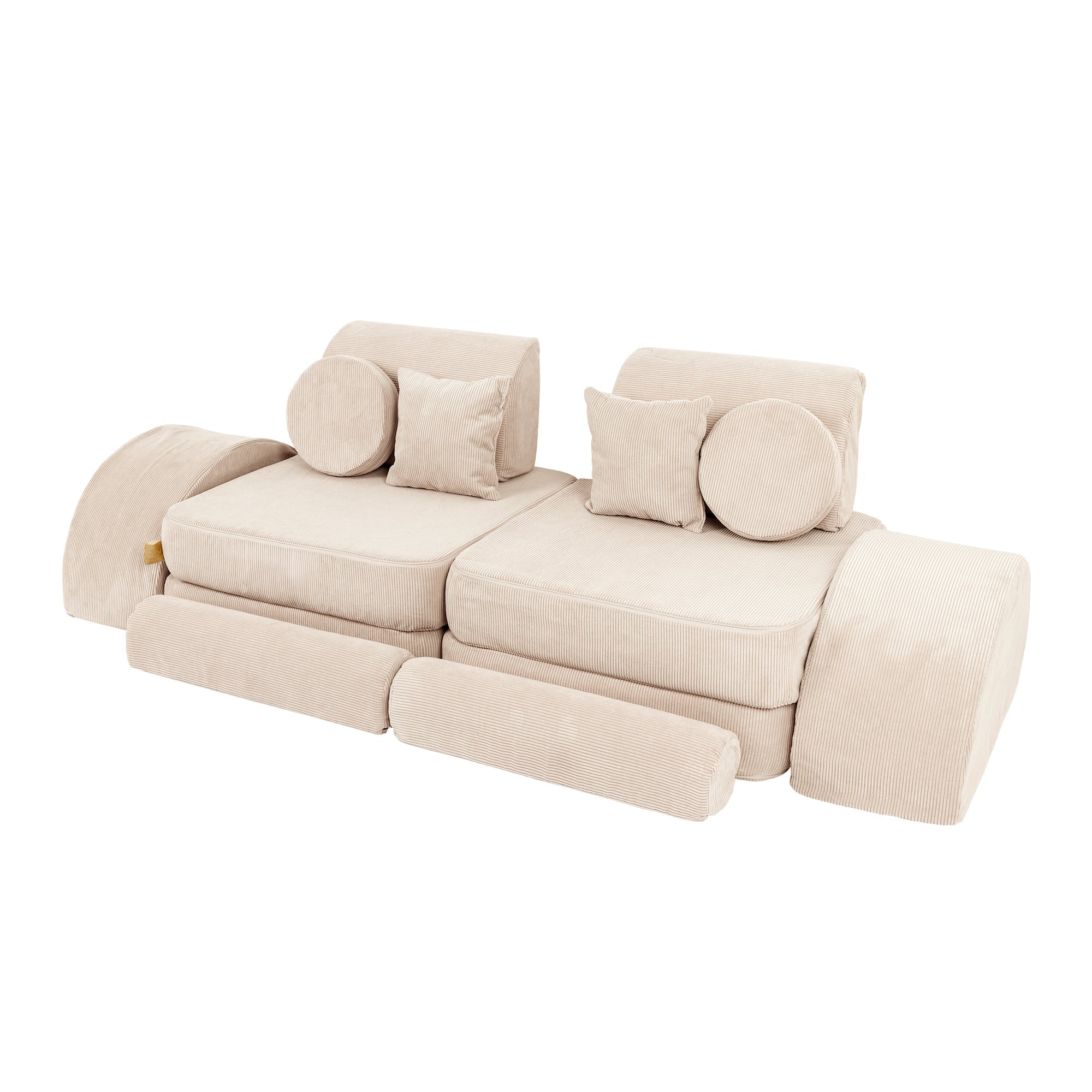 MeowBaby Slimcord Play Sofa Max – Modular Kids Play Sofa Bed | 12 Pieces