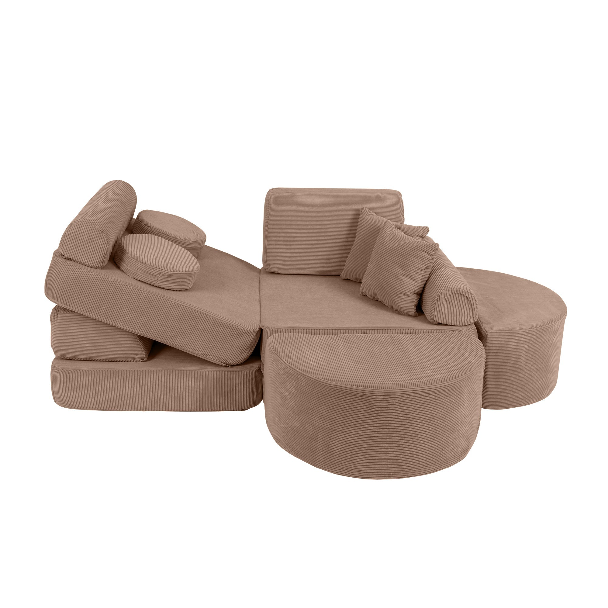 MeowBaby Slimcord Play Sofa Max – Modular Kids Play Sofa Bed | 12 Pieces