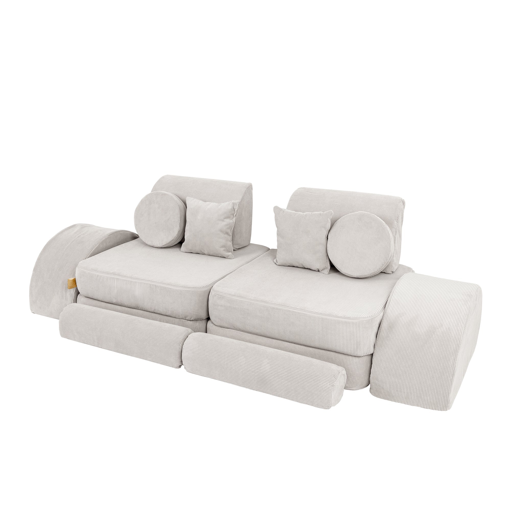 MeowBaby Slimcord Play Sofa Max – Modular Kids Play Sofa Bed | 12 Pieces