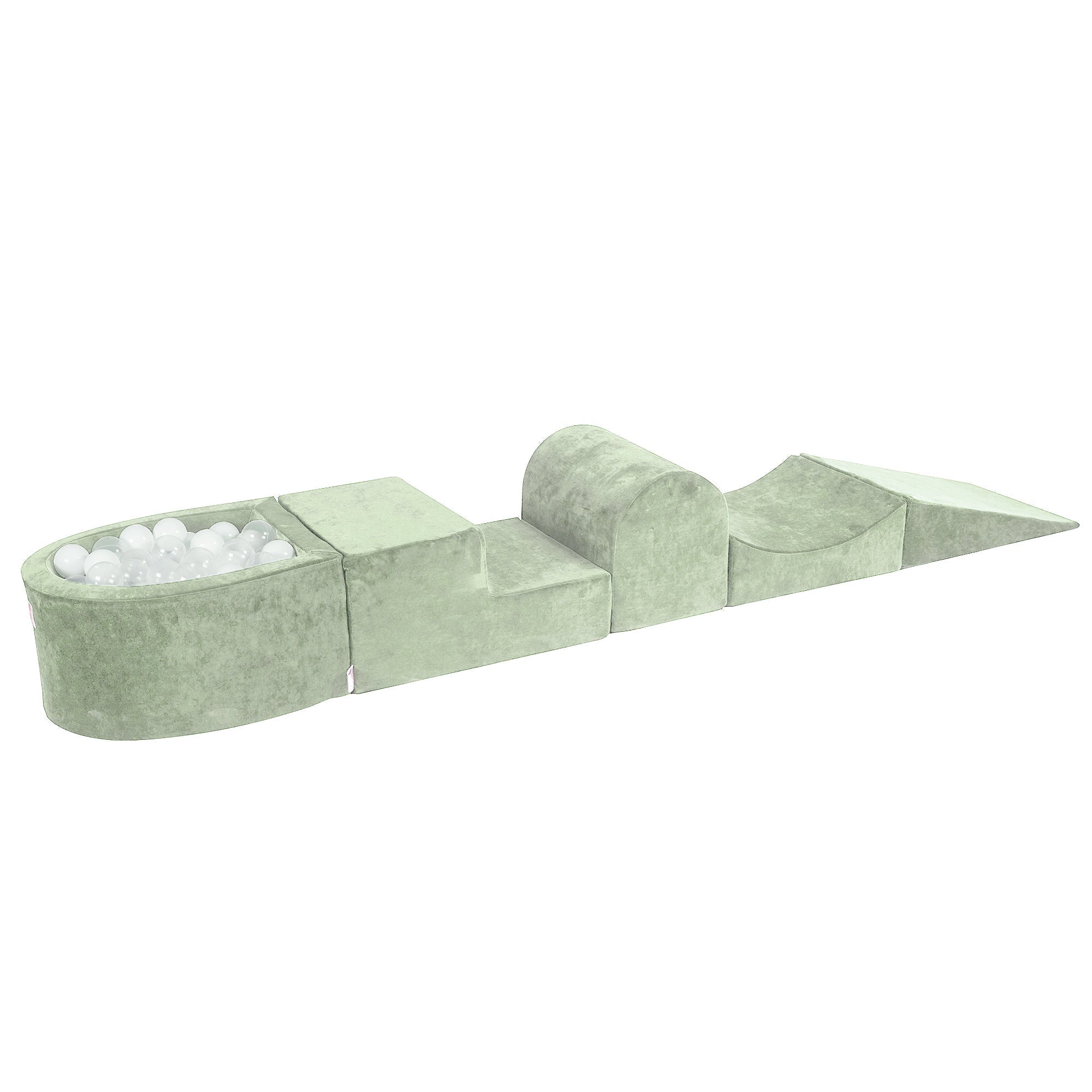 Velvet Kids Foam Climbing Blocks Sage Green - Baby Soft Play Set | Balls to Choose