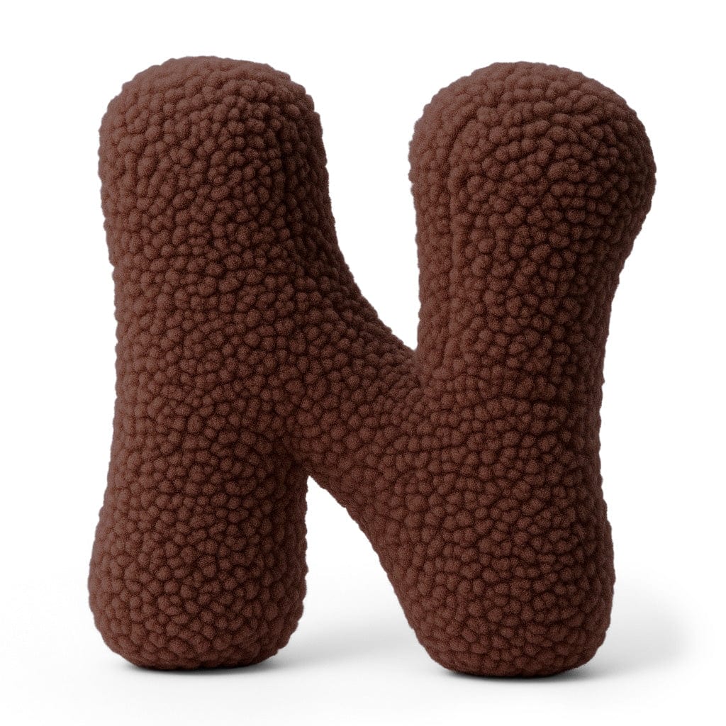 Meowbaby Alphabet Letter Pillow Dark Brown | Bearly