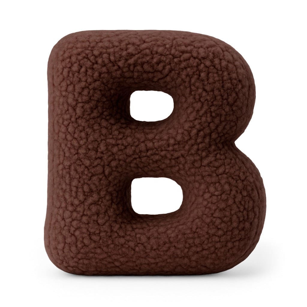Meowbaby Alphabet Letter Pillow Dark Brown | Bearly