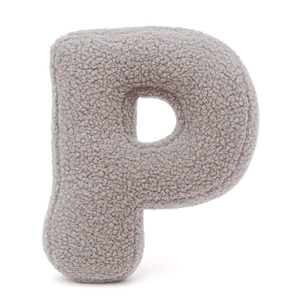 Meowbaby Alphabet Letter Pillow Light Gray | Bearly