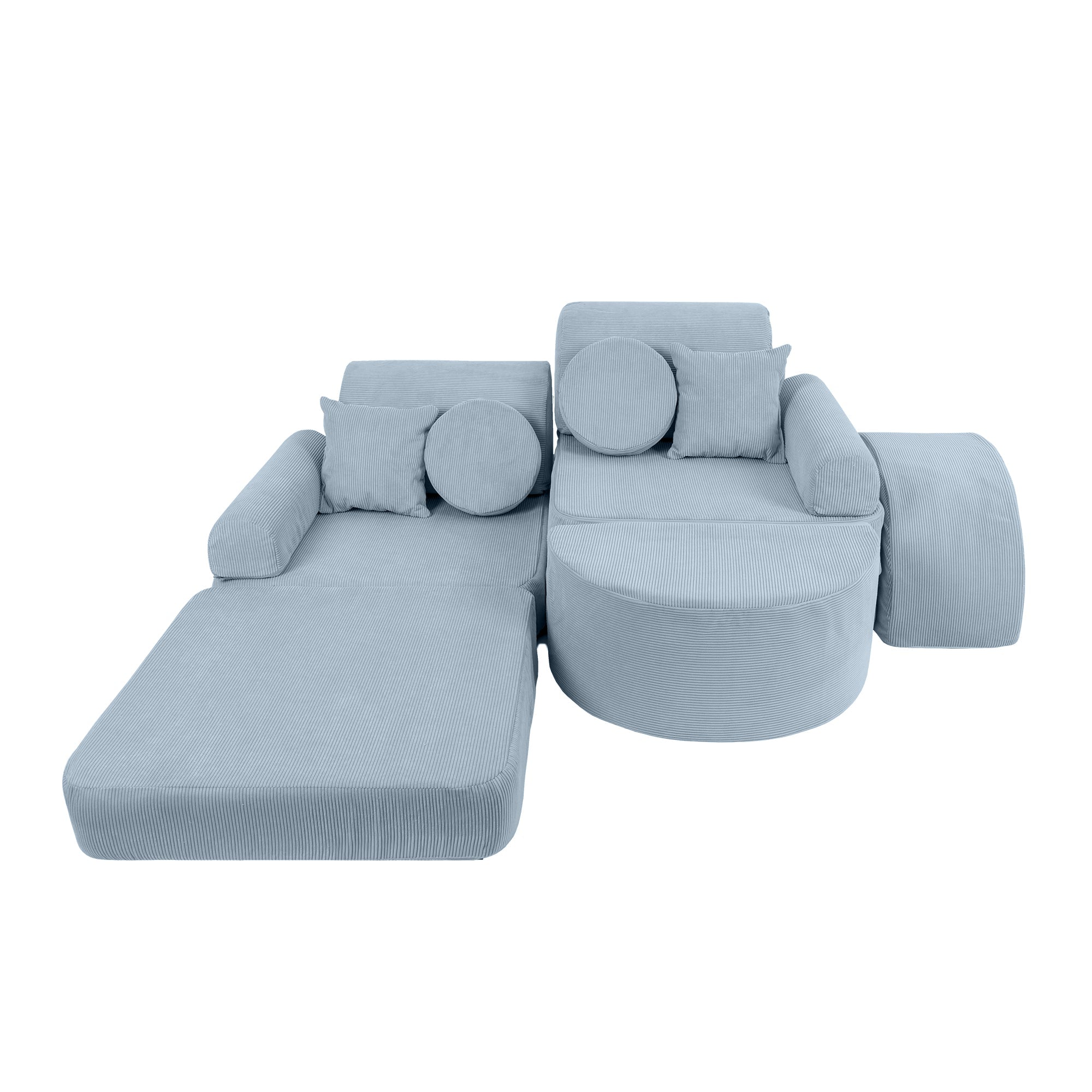 MeowBaby Slimcord Play Sofa Max – Modular Kids Play Sofa Bed | 12 Pieces