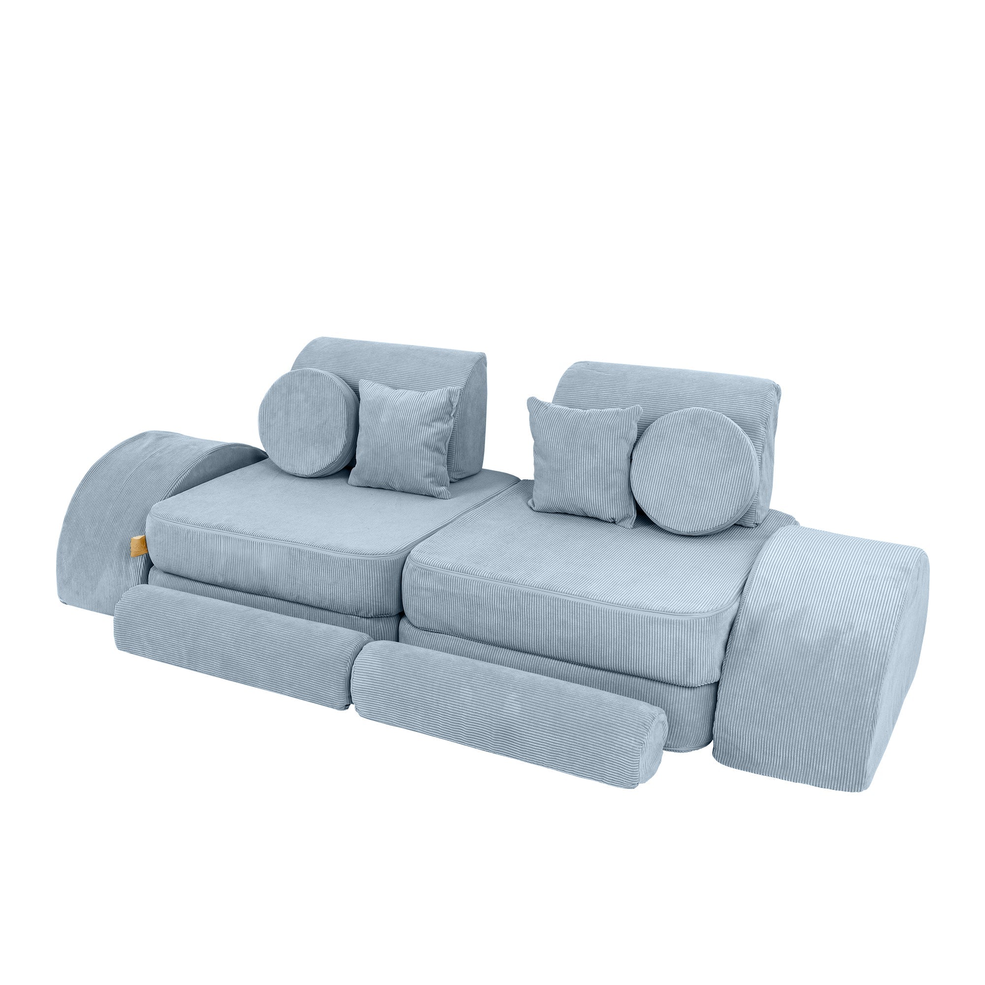 MeowBaby Slimcord Play Sofa Max – Modular Kids Play Sofa Bed | 12 Pieces