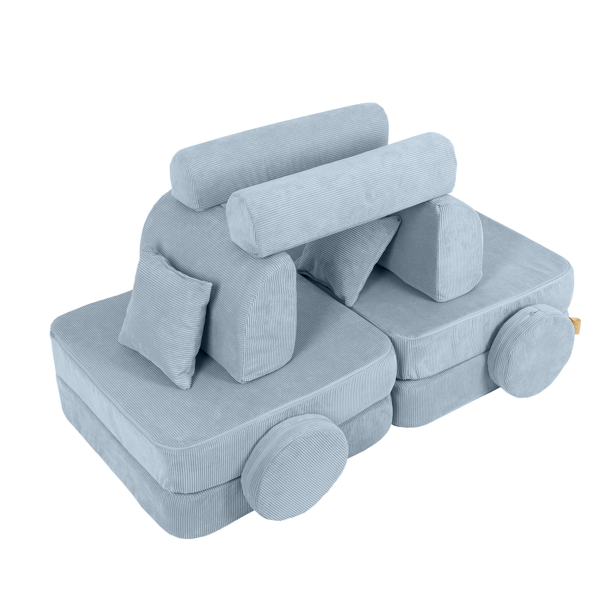 MeowBaby Slimcord Play Sofa Plus – Modular Kids Play Sofa Bed | 10 Pieces