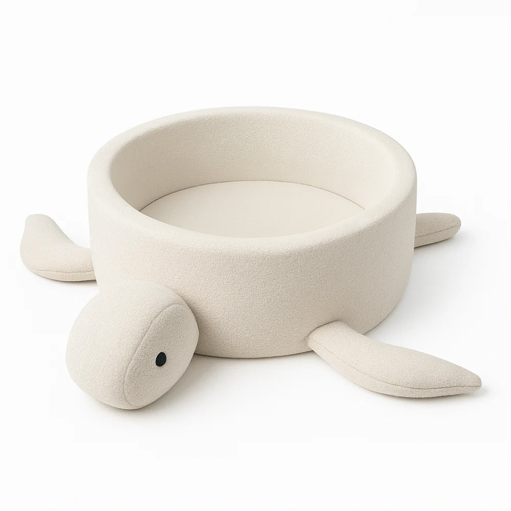 Foam Baby Ball Pit - Turtle | Boucle | Cheesecake Cream Beige | Balls to Choose