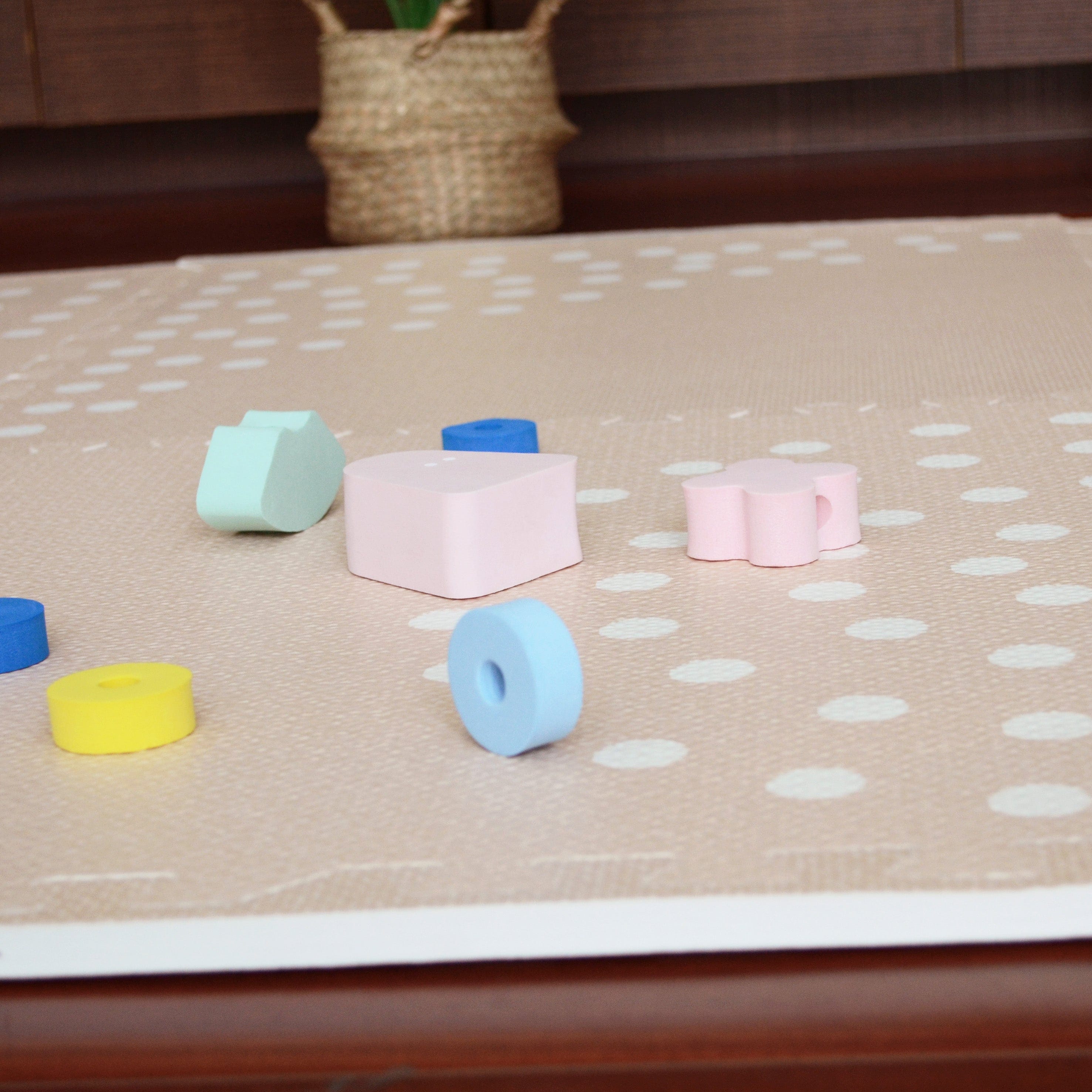 MeowBaby Foam Puzzle Mat – Beige Educational Mat | 6 elements