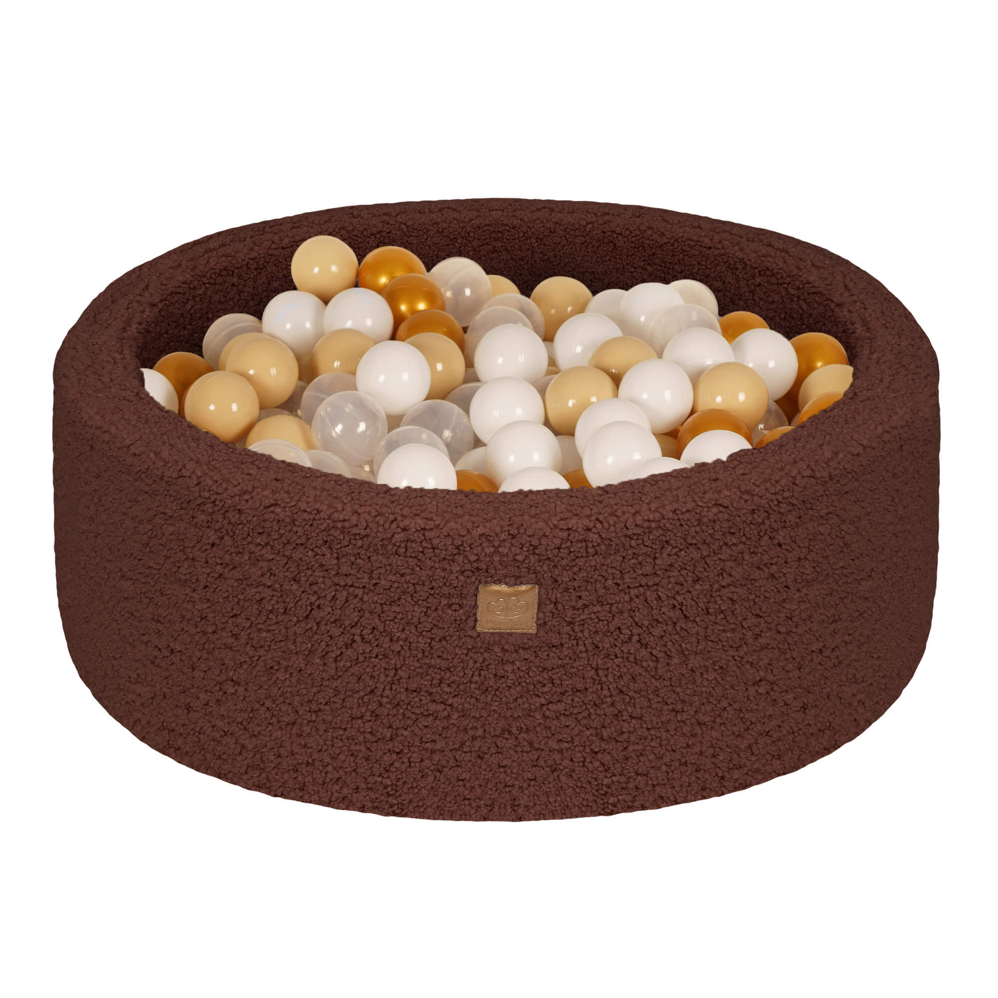 Meowbaby Bearly Baby Ball Pit Dark Brown 200 balls: White, Gold, Beige, Transparent