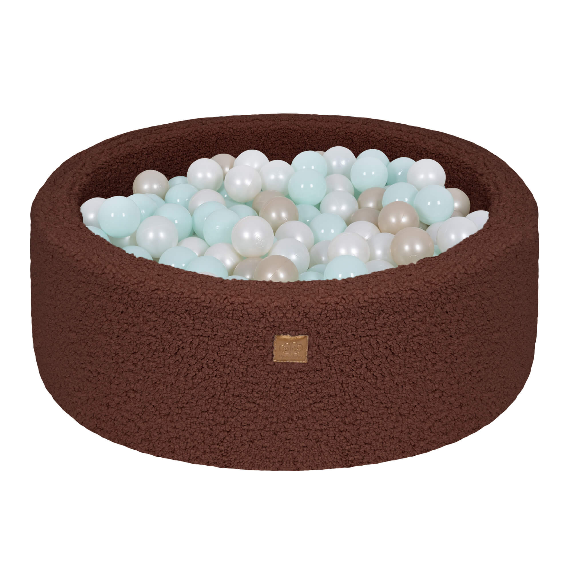 Meowbaby Bearly Baby Ball Pit Dark Brown 200 balls: Mint Pearl, White Pearl, Light Gold Pearl
