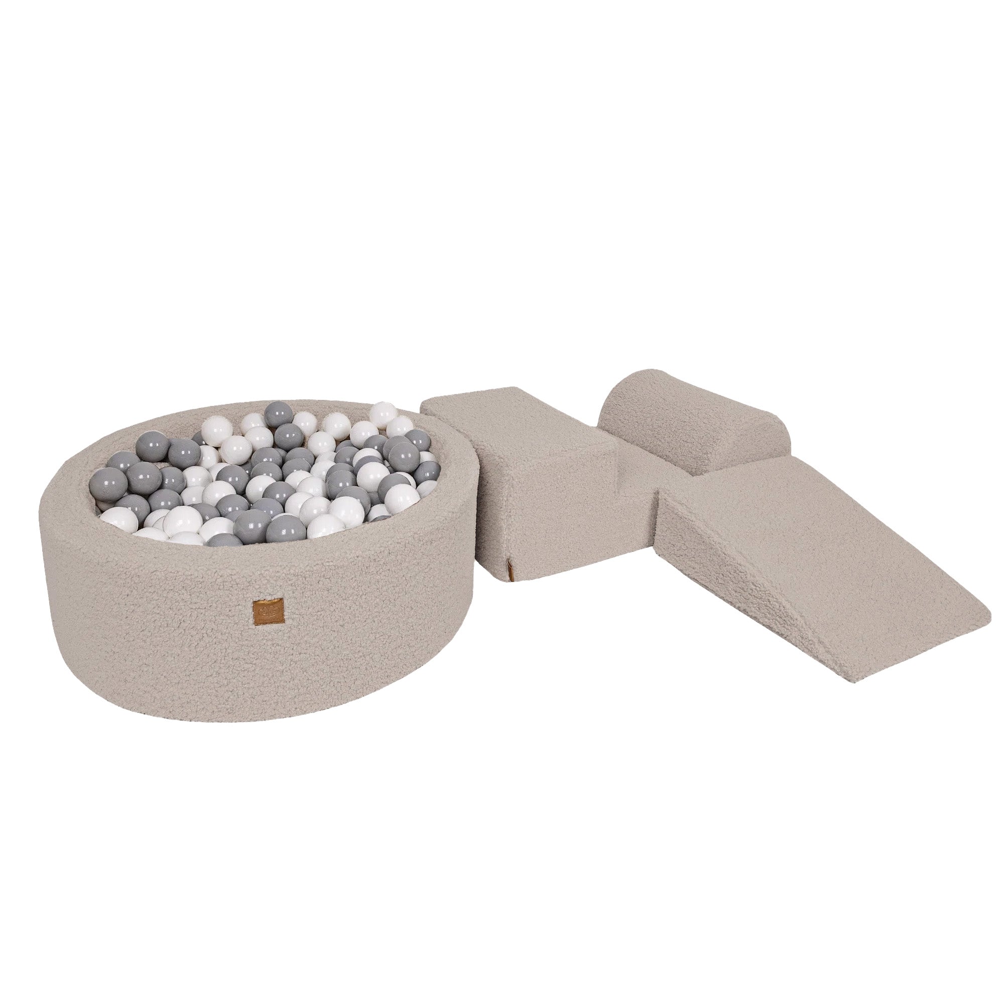 Bearly Kids Foam Climbing Blocks Light Grey - Baby Soft Play Set | Balls to Choose