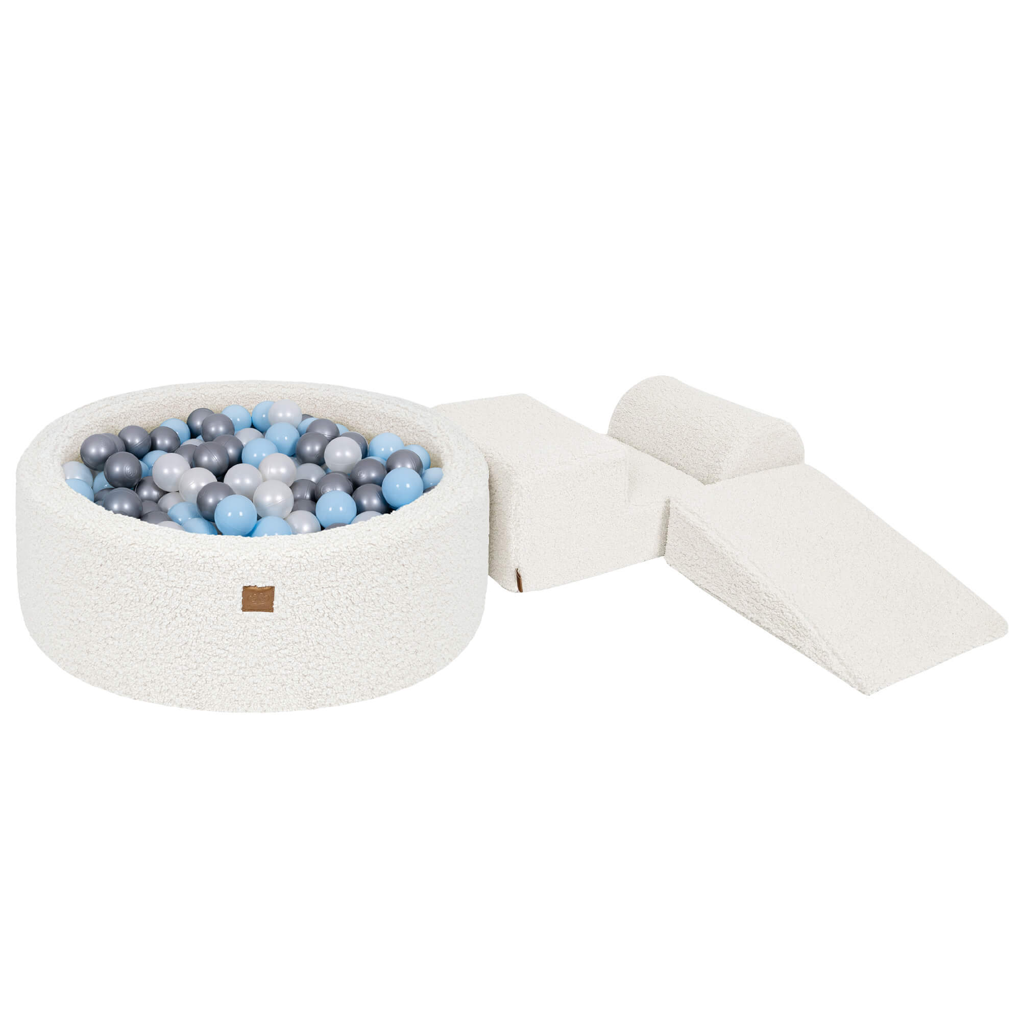 Meowbaby Bearly Foam Playground Off White 4 Elements 200 balls: Silver, White Pearl, Babyblue