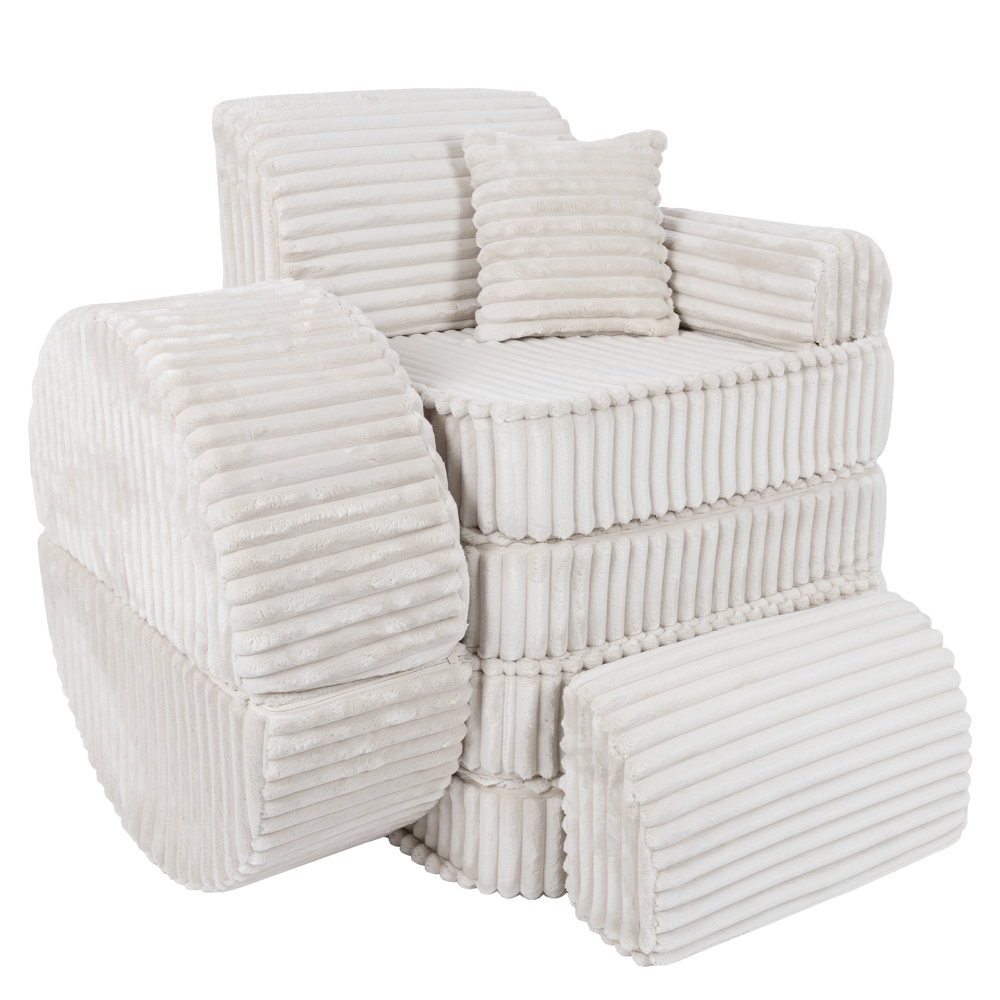 Meowbaby Churros Pocket Sofa Max Cotton Candy White