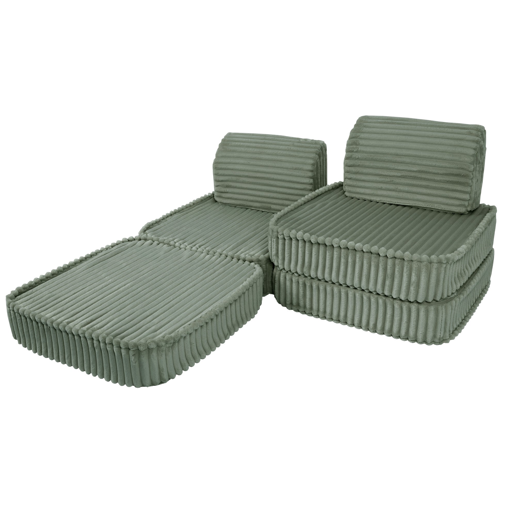 Meowbaby Churros Pocket Sofa Basic Olive Sage Green