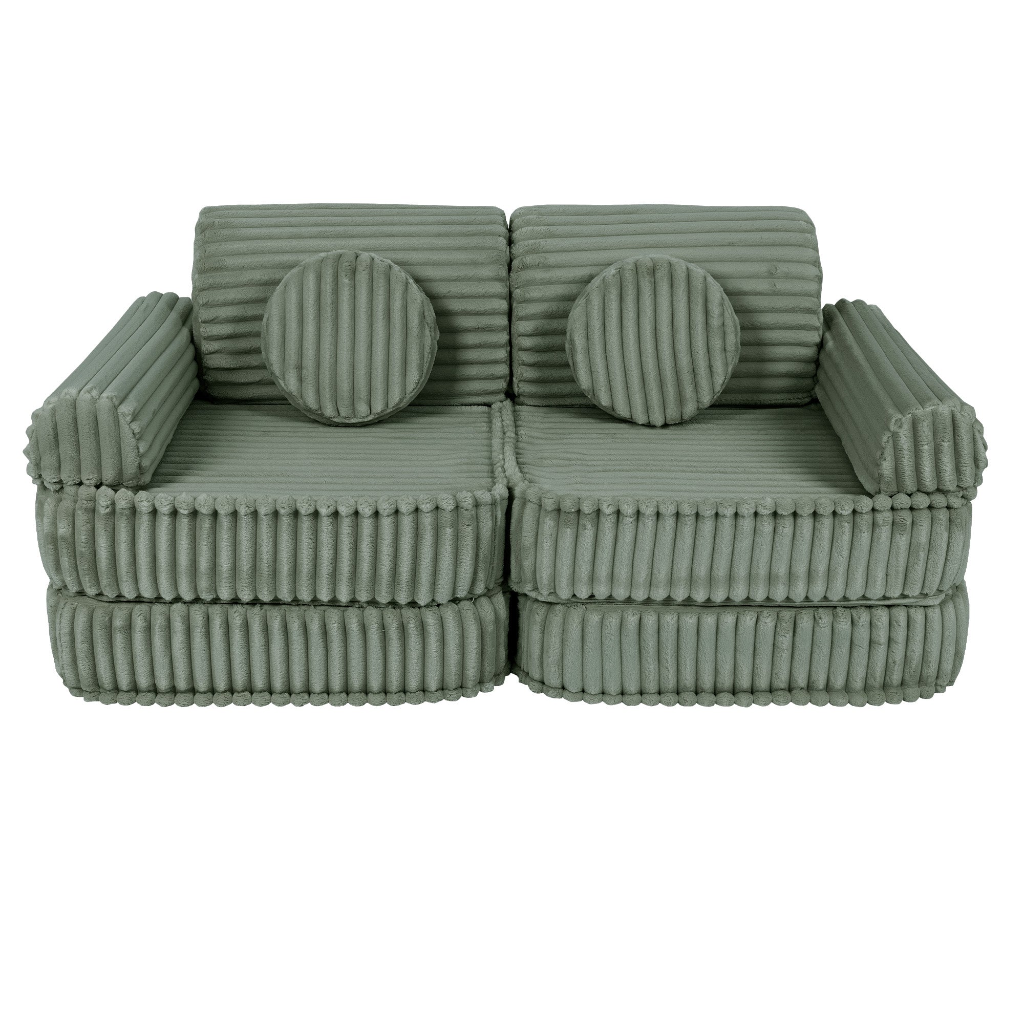 Meowbaby Churros Pocket Sofa Plus Olive Sage Green