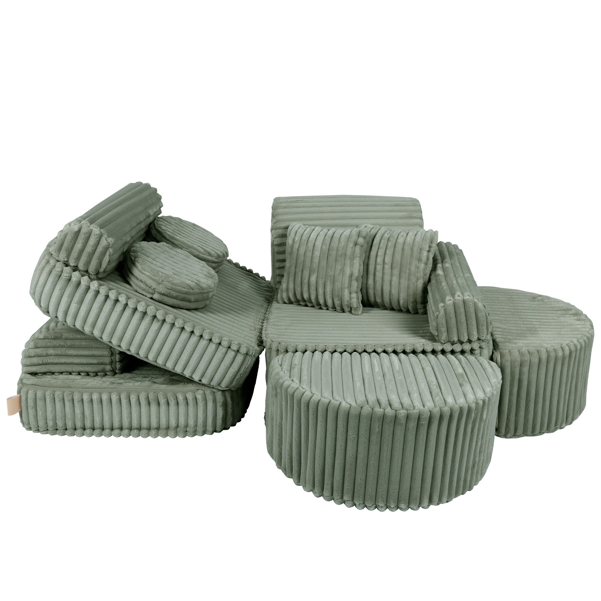 Meowbaby Churros Pocket Sofa Max Olive Sage Green