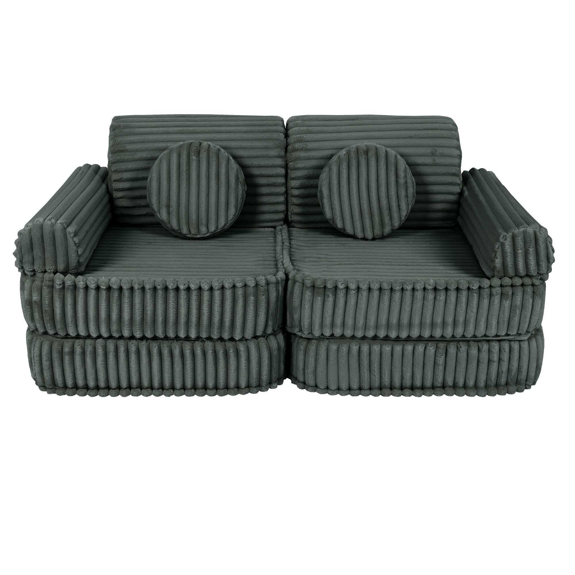 Meowbaby Churros Pocket Sofa Plus Pine Forest Green