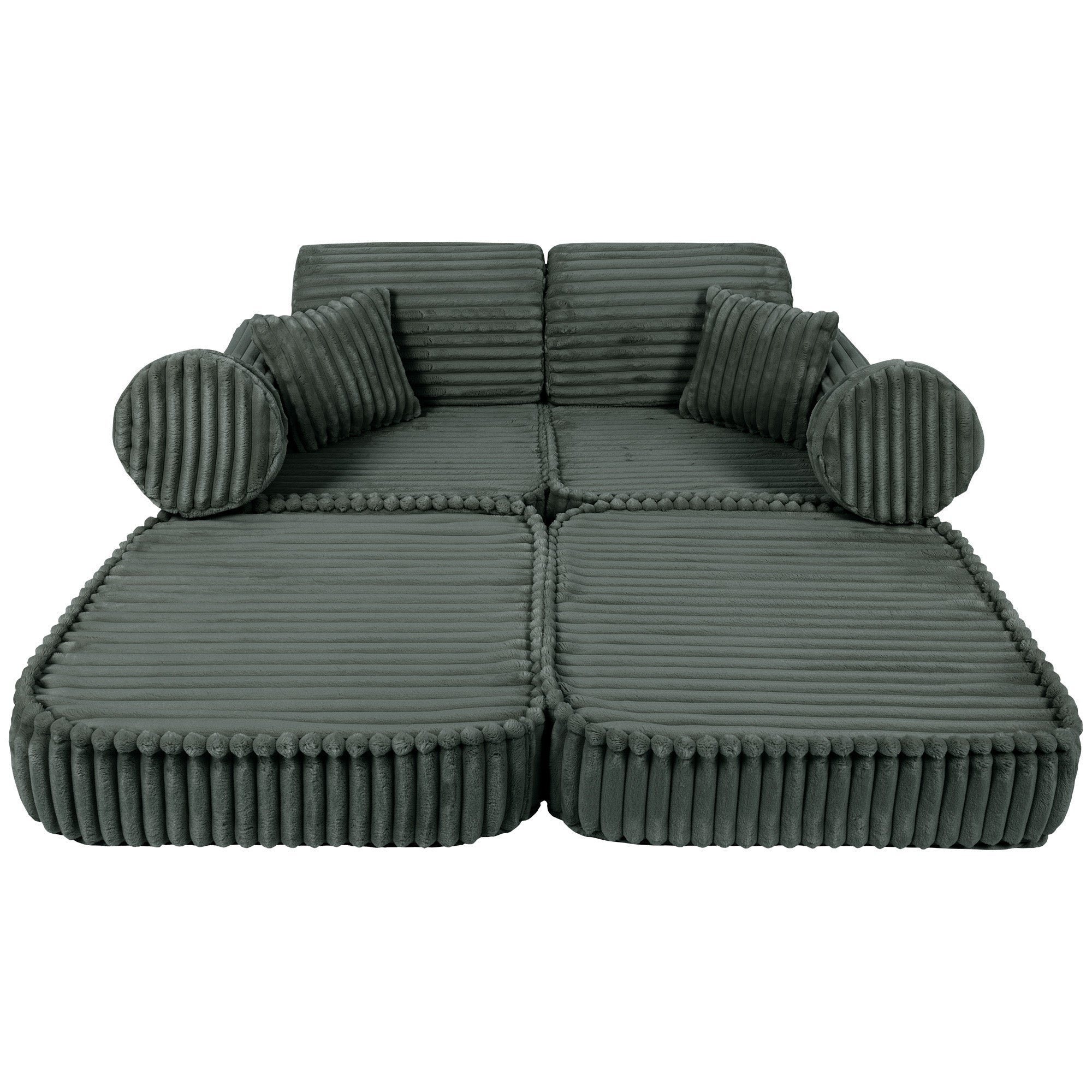 Meowbaby Churros Pocket Sofa Plus Pine Forest Green