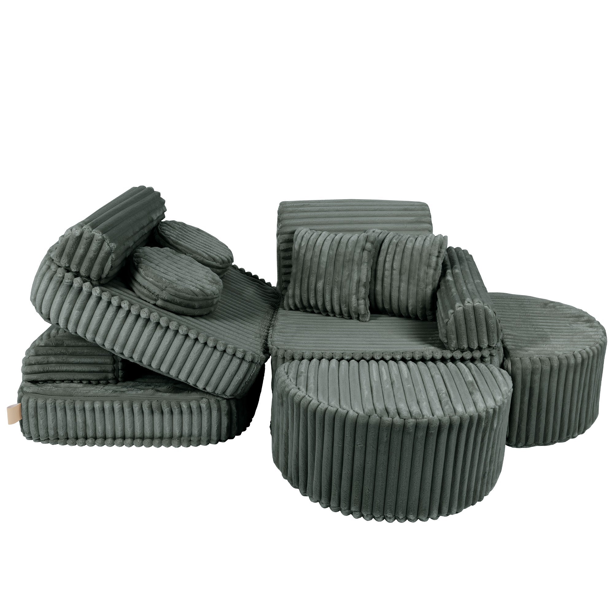 Meowbaby Churros Pocket Sofa Max Pine Forest Green