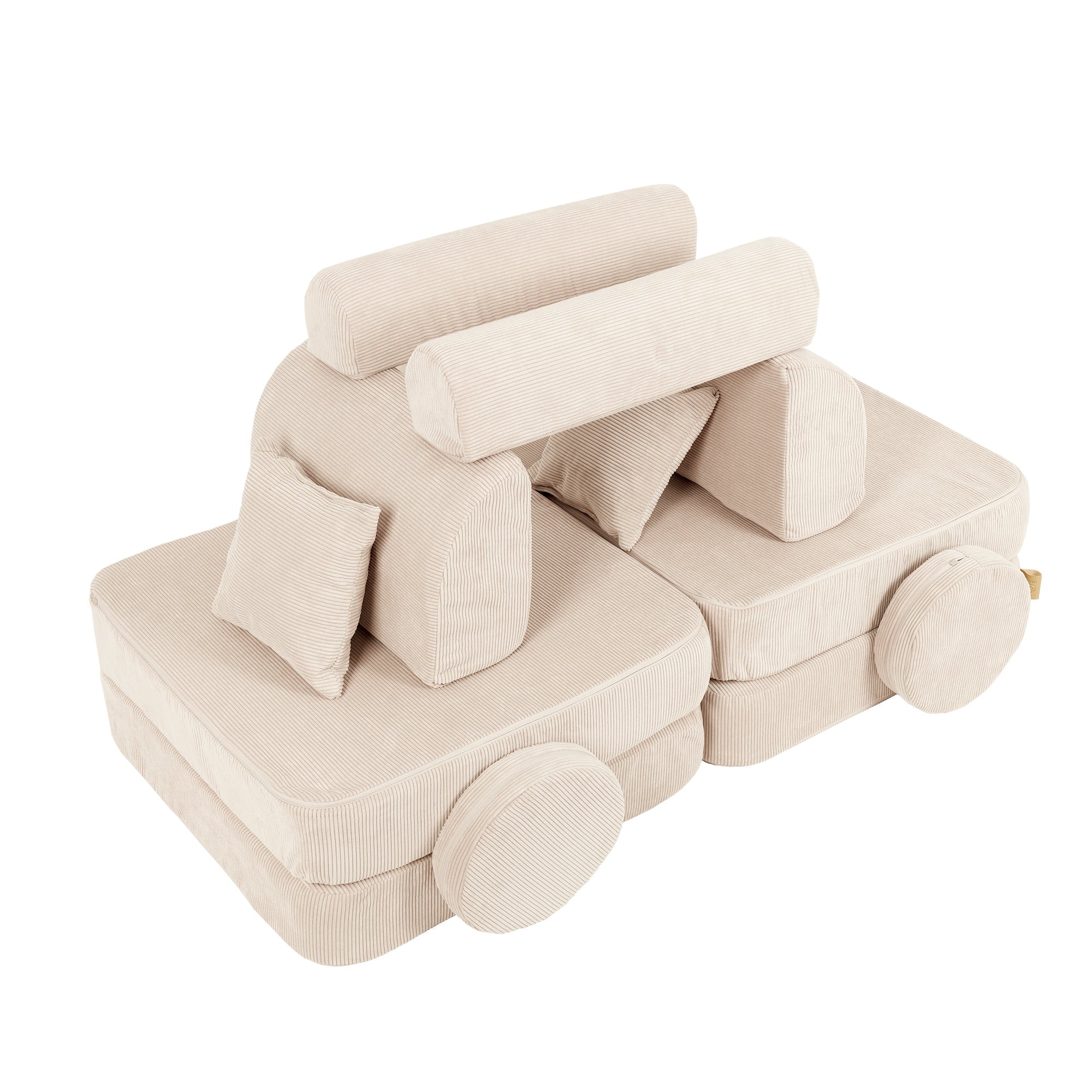 MeowBaby Slimcord Play Sofa Plus – Modular Kids Play Sofa Bed | 10 Pieces