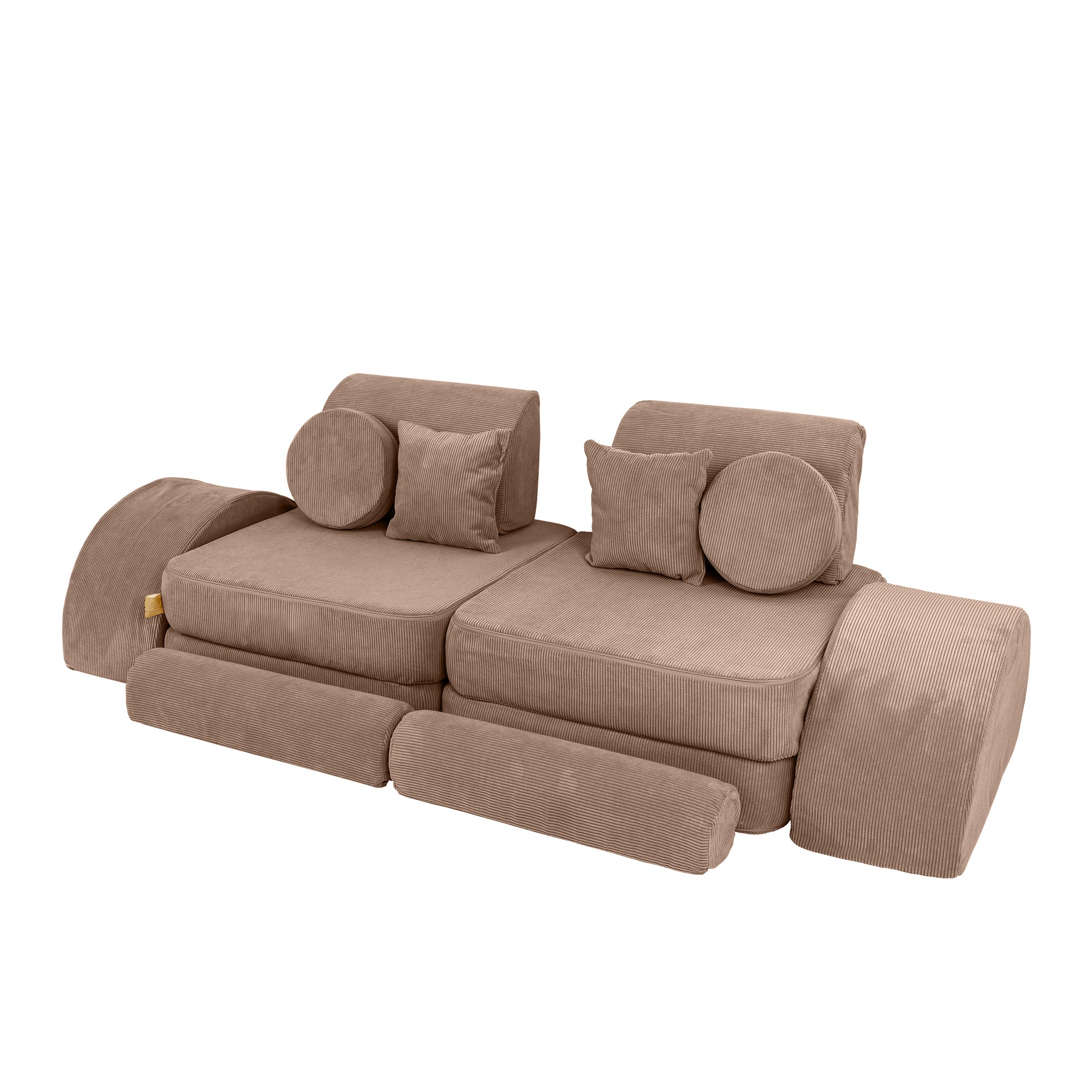 MeowBaby Slimcord Play Sofa Max – Modular Kids Play Sofa Bed | 12 Pieces