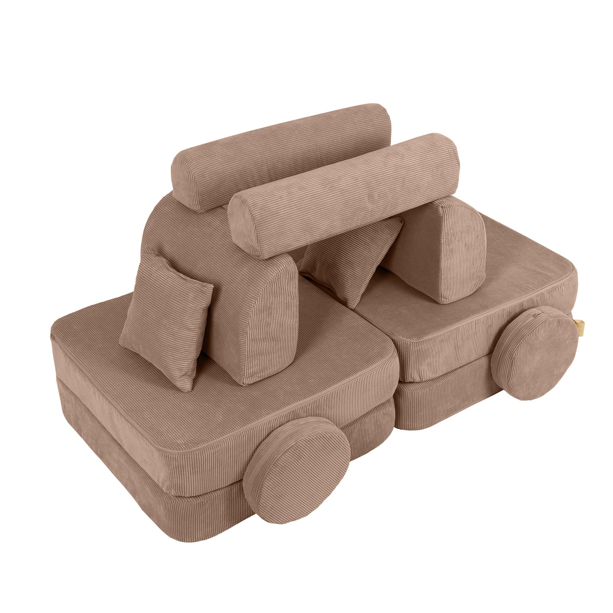 MeowBaby Slimcord Play Sofa Plus – Modular Kids Play Sofa Bed | 10 Pieces