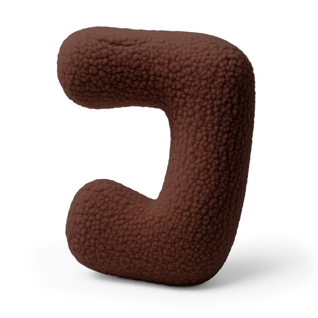 Meowbaby Alphabet Letter Pillow Dark Brown | Bearly