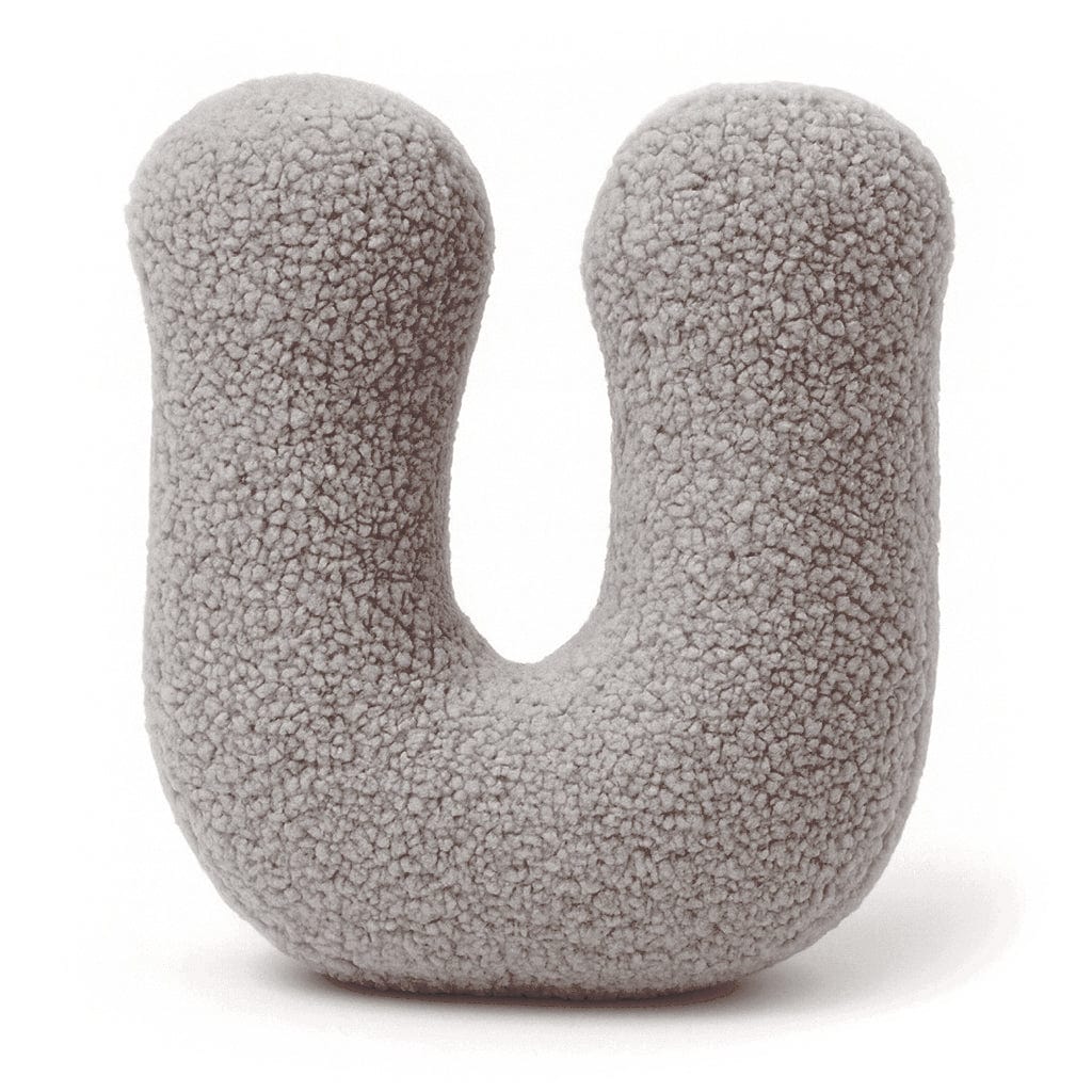 Meowbaby Alphabet Letter Pillow Light Gray | Bearly