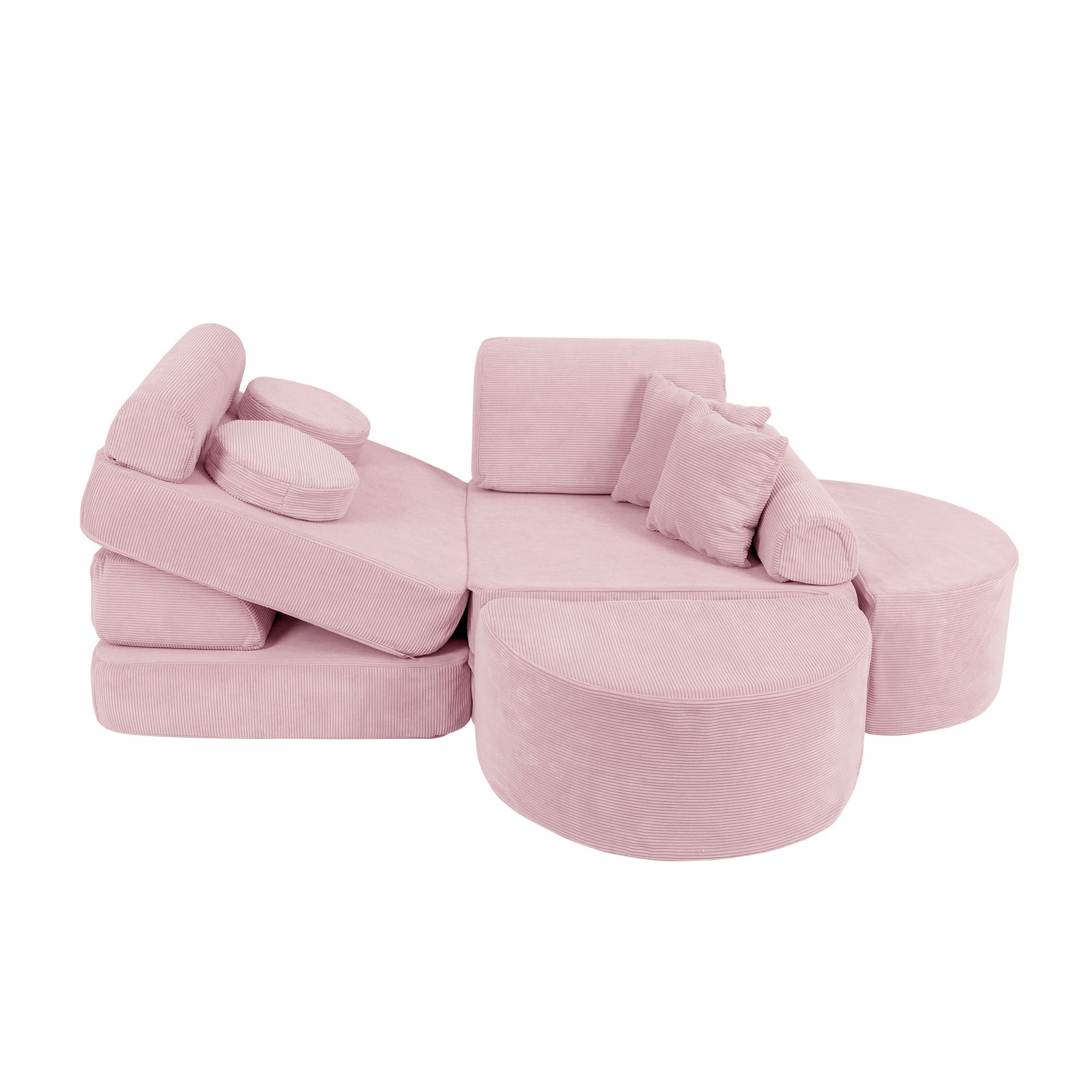 MeowBaby Slimcord Play Sofa Max – Modular Kids Play Sofa Bed | 12 Pieces