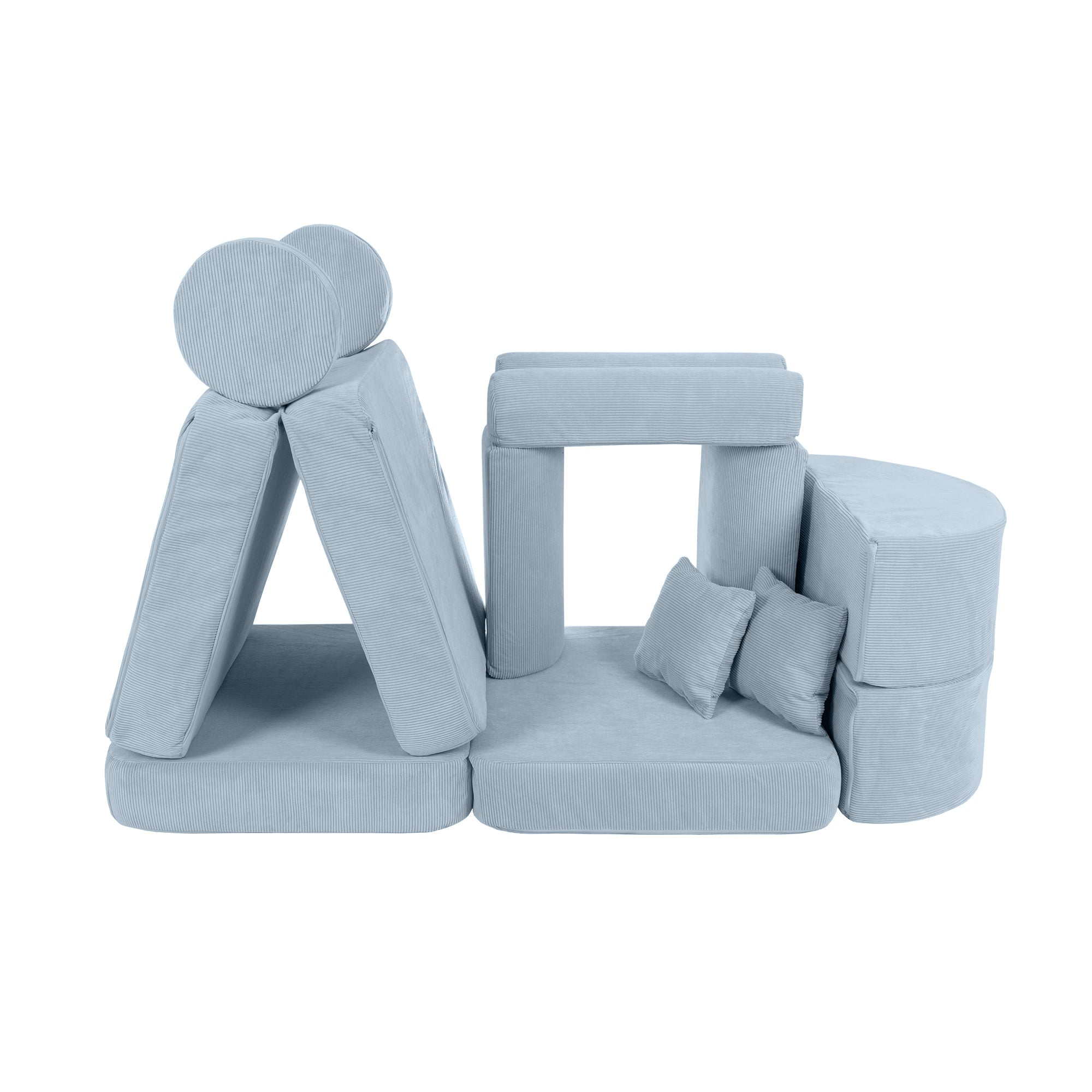 MeowBaby Slimcord Play Sofa Max – Modular Kids Play Sofa Bed | 12 Pieces