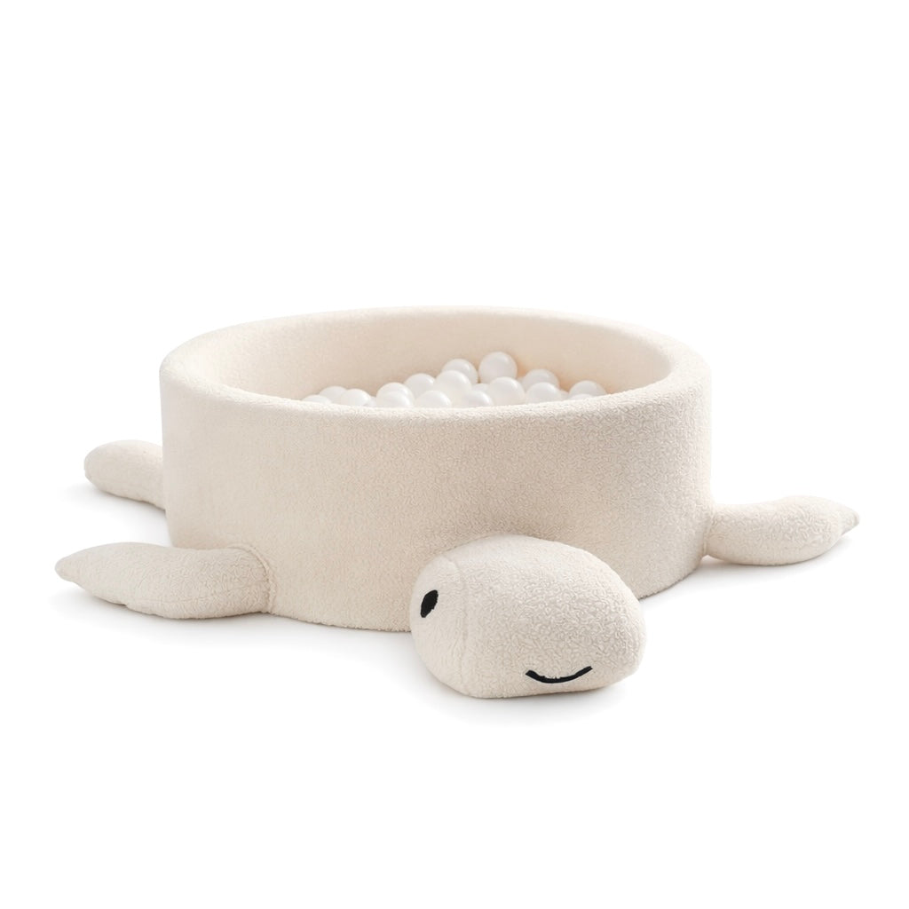 Foam Baby Ball Pit - Turtle | Boucle | Cheesecake Cream Beige | Balls to Choose